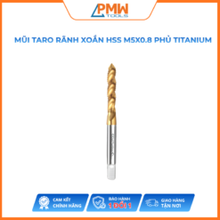Mũi Taro Rãnh Xoắn HSS M5x0.8 Phủ Titanium