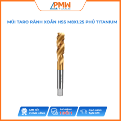 Mũi Taro Rãnh Xoắn HSS M8x1.25 Phủ Titanium